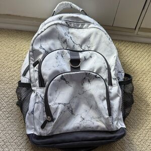 Pottery Barn Teen Marble Print Grey & White Backpack